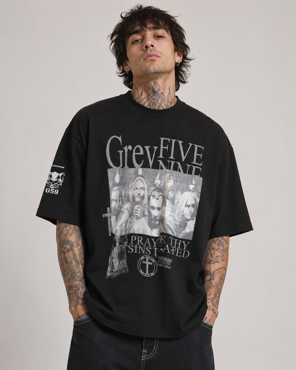 NWT G59 Records Grey Five Nine Graphic T-Shirt Black Men’s 3XL